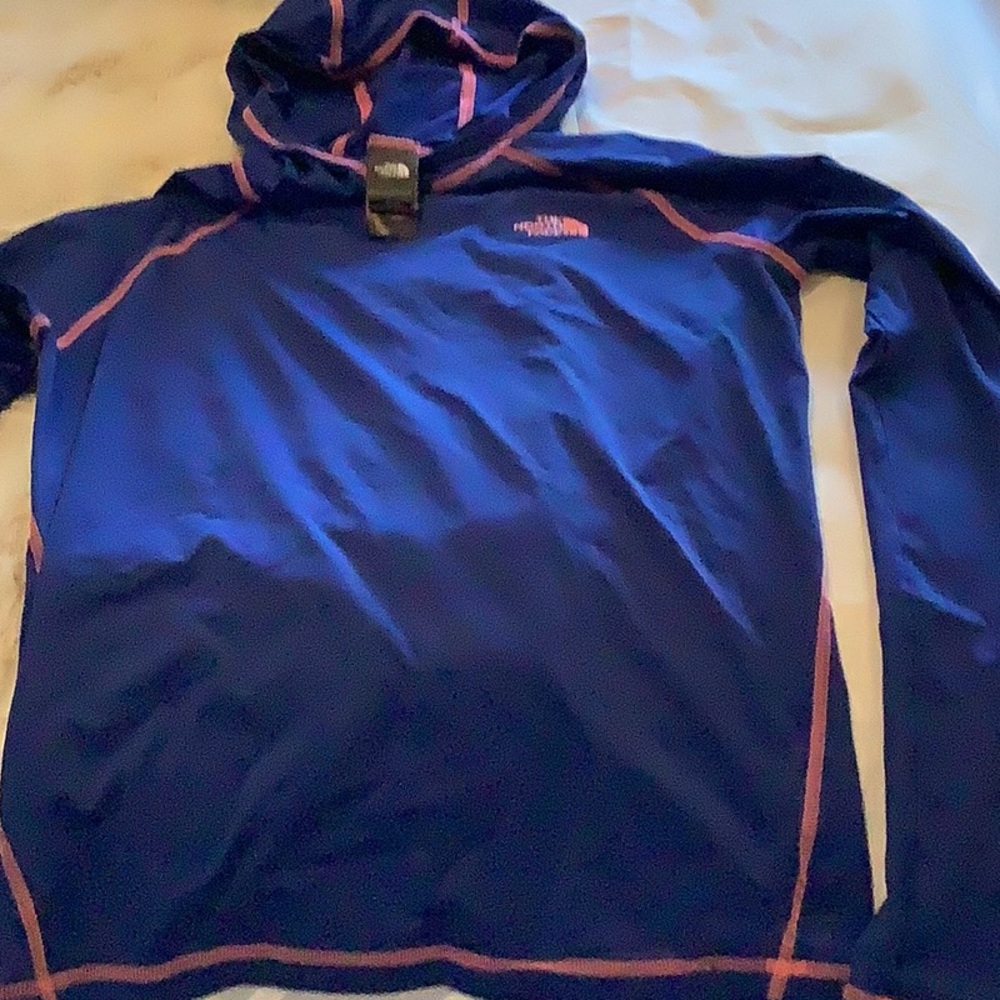 The North Face Navy and Coral Hoodie